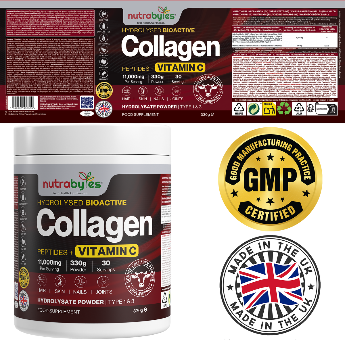 Collagen Powder with Vitamin C | Hydrolysed