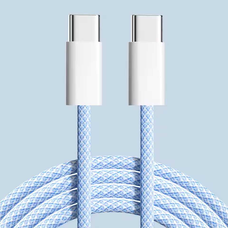 USB Type C to C Braided Colourful Charging Data Cable