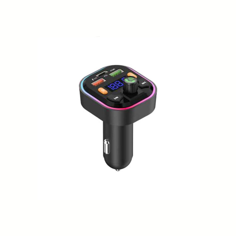 Versatile Wireless FM Car Adapter with Dual USB & PD