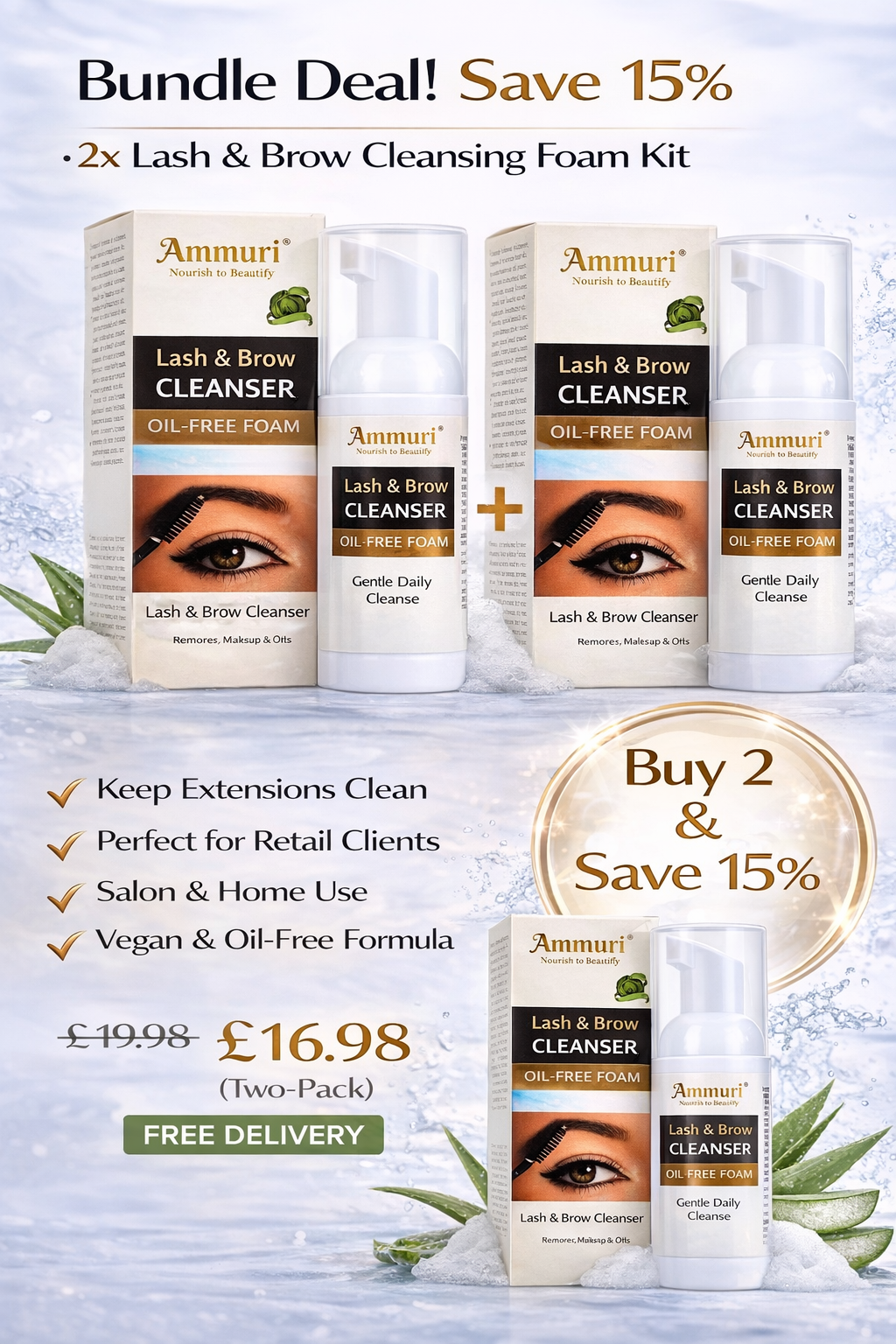 Ammuri Lash & Brow Cleanser Foam