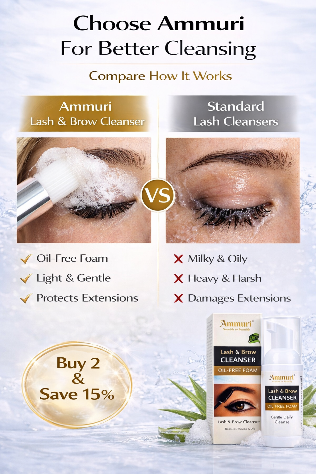 Ammuri Lash & Brow Cleanser Foam