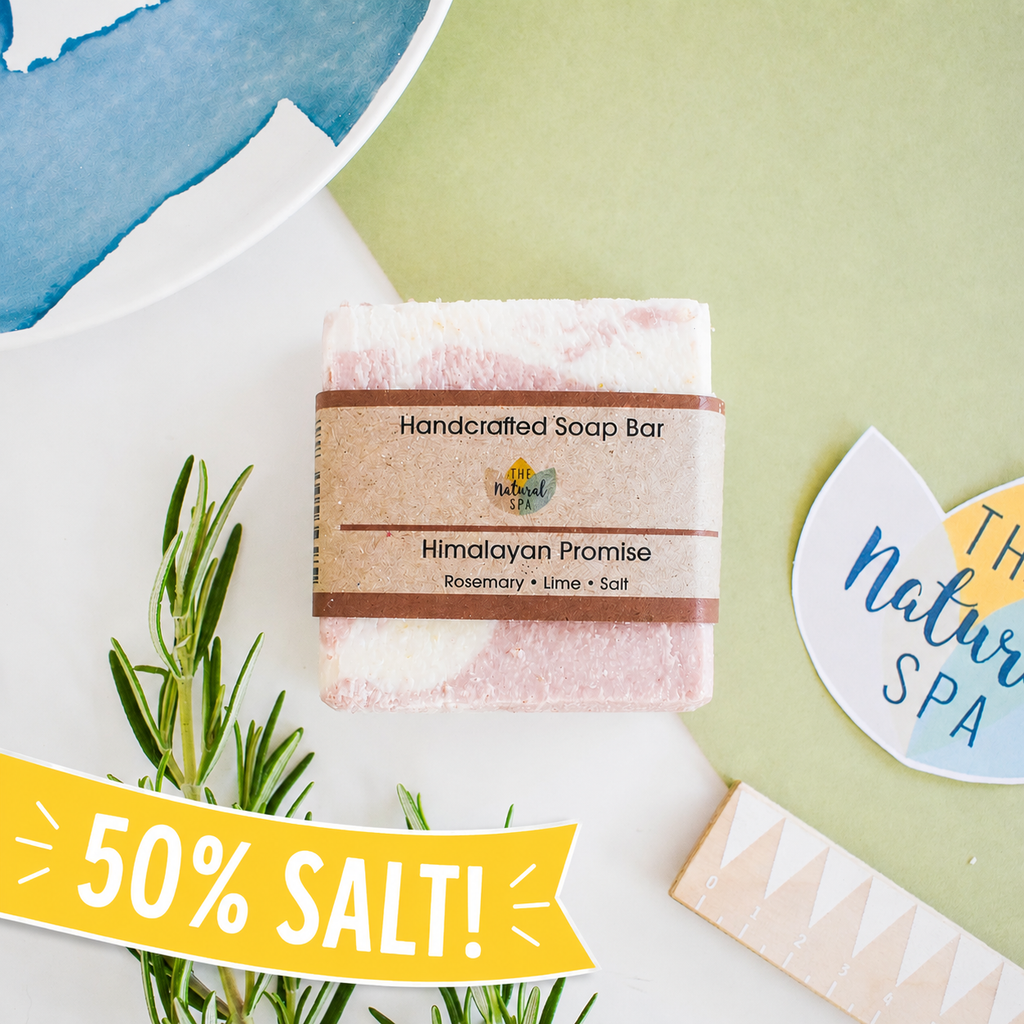 Savon Himalayan Promise | Romarin, citron vert et sel rose de l'Himalaya | Savon artisanal naturel | Soin végétalien sans plastique | 2 styles disponibles
