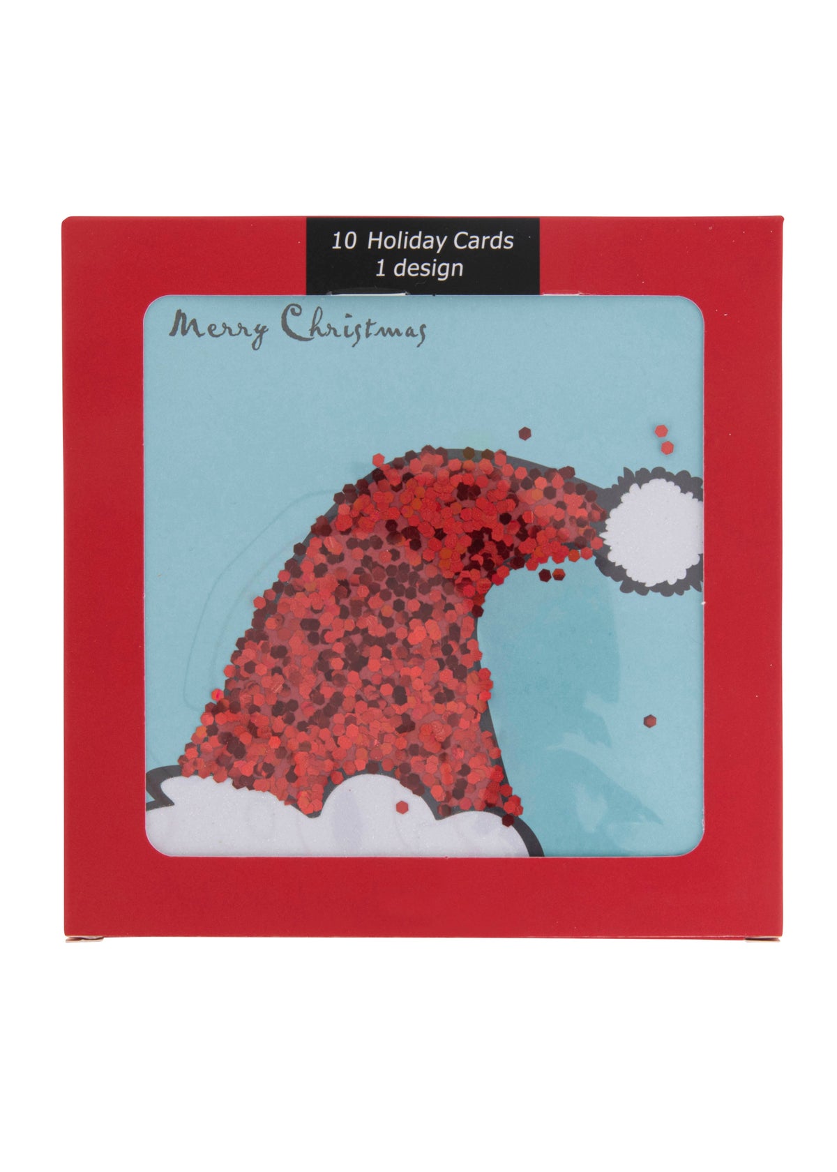 Collins Christmas Cards - Glitter Santa Hat Design