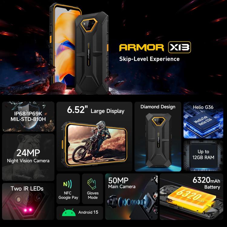 Ulefone Armor X13, IP68/IP69K Rugged Phone