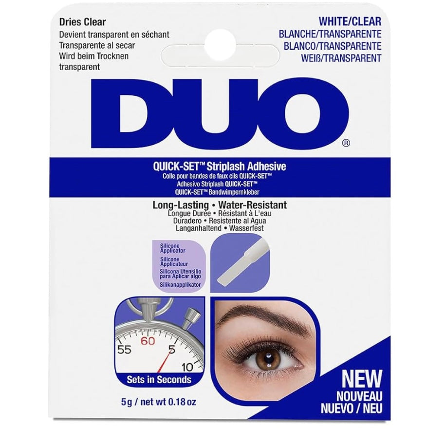 DUO QUICK-SET ADHÉSIF FAUX CILS BANDE BLANC/TRANSPARENT (5G)