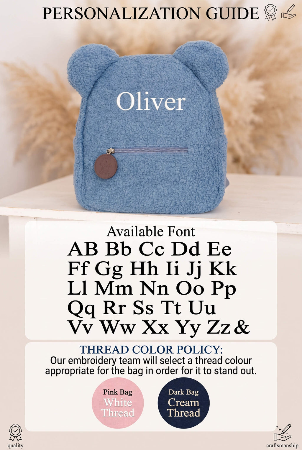 The Bear Backpack Bag Personalised