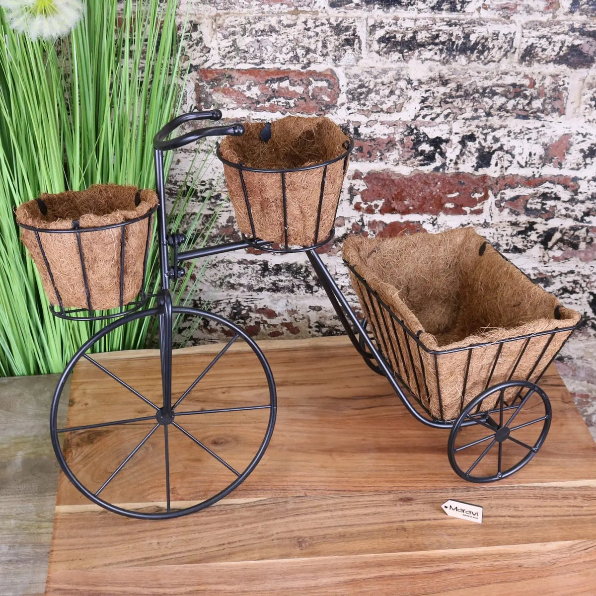 Bike Garden Planter Metal Vintage Black
