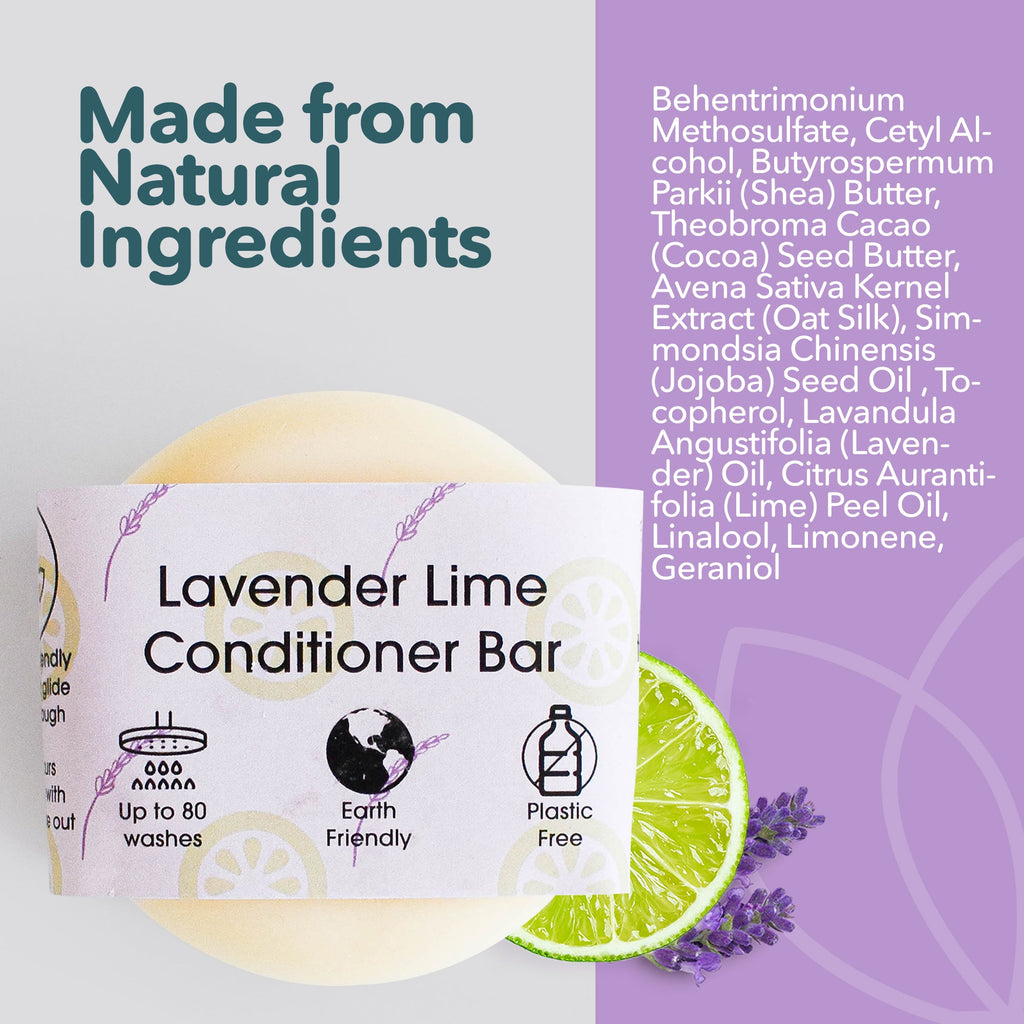 Lavender & Lime Solid Conditioner Bar | Natural