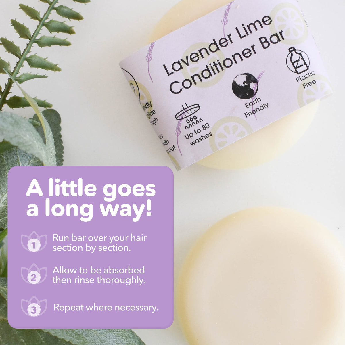 Lavender & Lime Solid Conditioner Bar | Natural