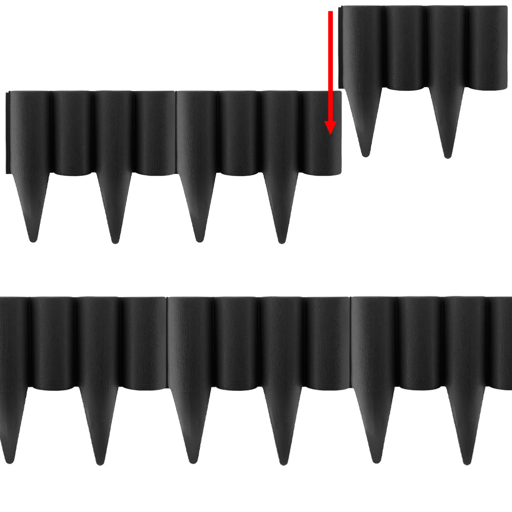 Lawn Edging, Plastic Palisade Wood Effect, 2.5m Box