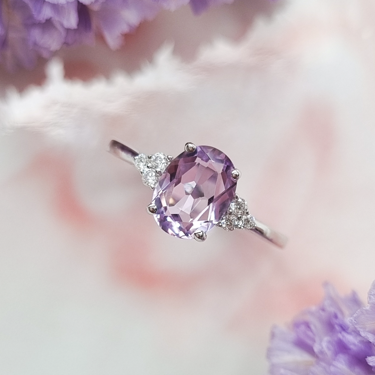 Lavender Amethyst Ring in Sterling Silver