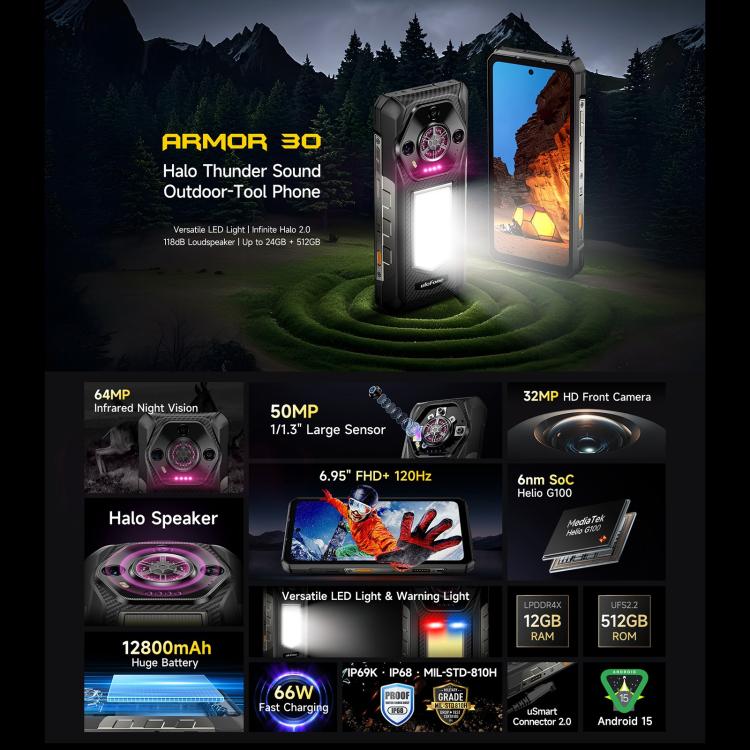 Ulefone Armor 30, 12GB+512GB, Night Vision