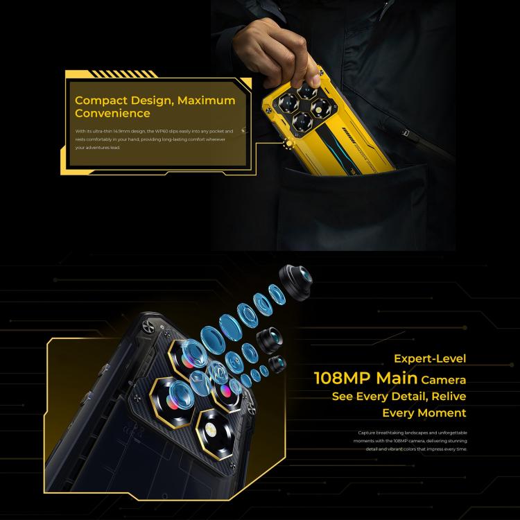 Oukitel WP60 Rugged Phone, 12GB+512GB, Night Vision