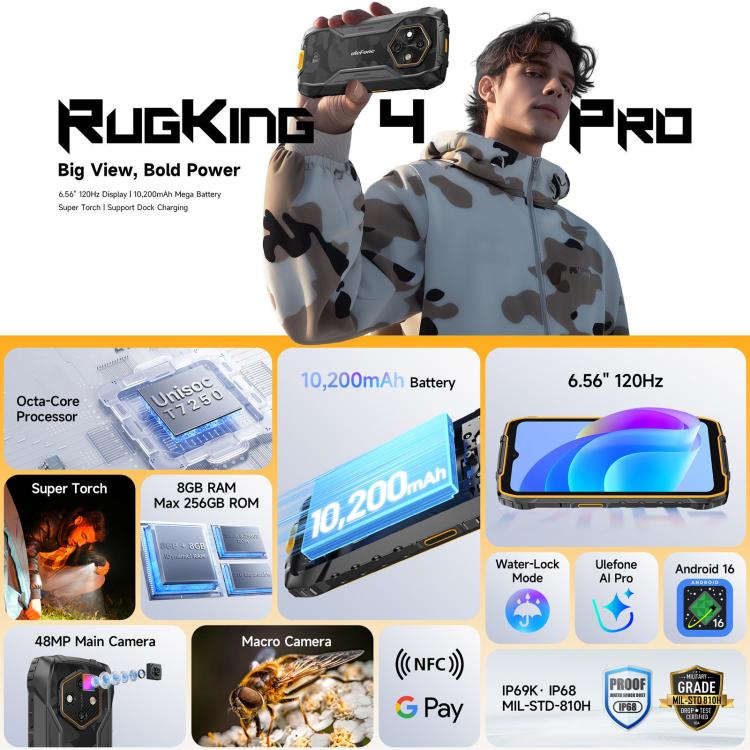 Ulefone RugKing 4 Pro, 8GB+128GB
