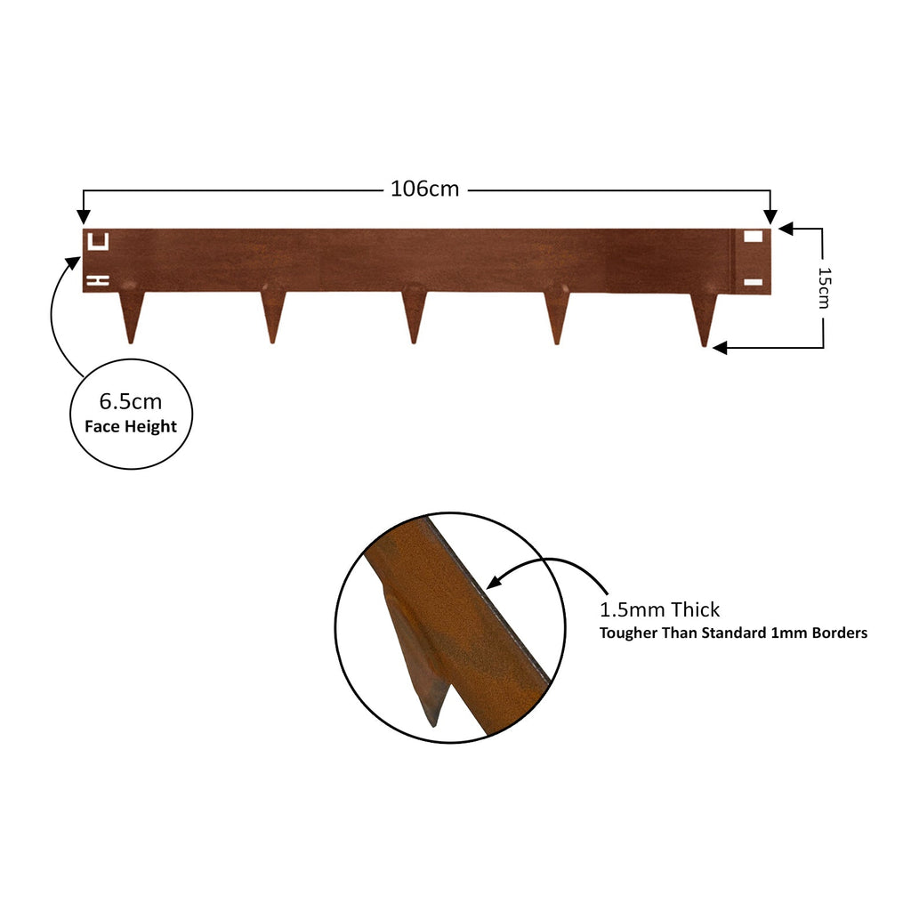 Bordure de jardin en métal pour pelouse