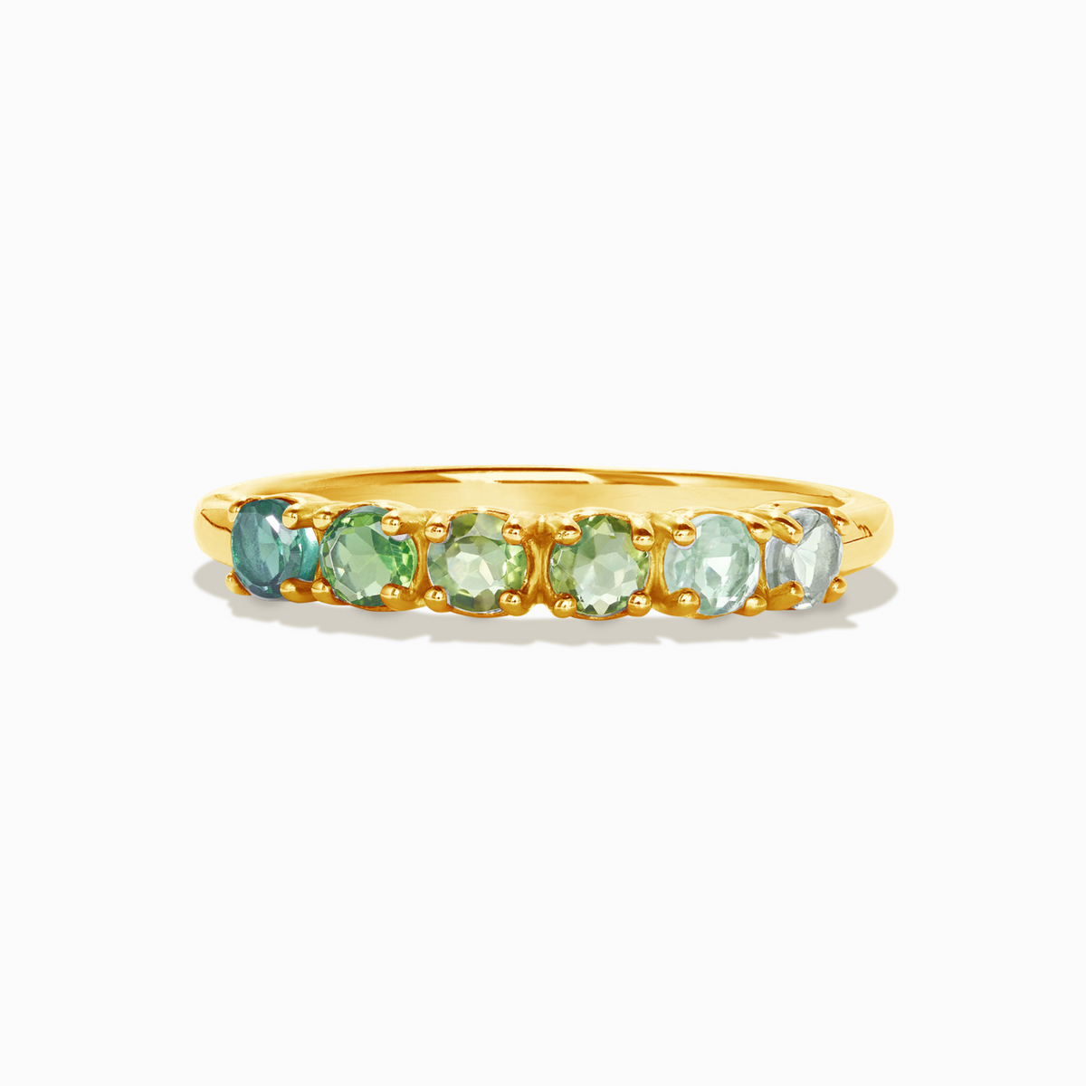 Ombre Green Tourmaline Eternity Band in 18k Gold