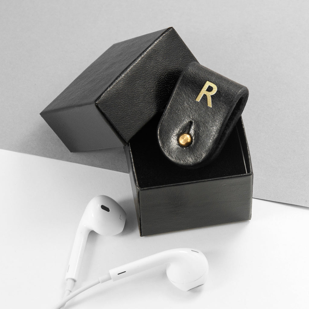 Personalised Leather Earphone Holder