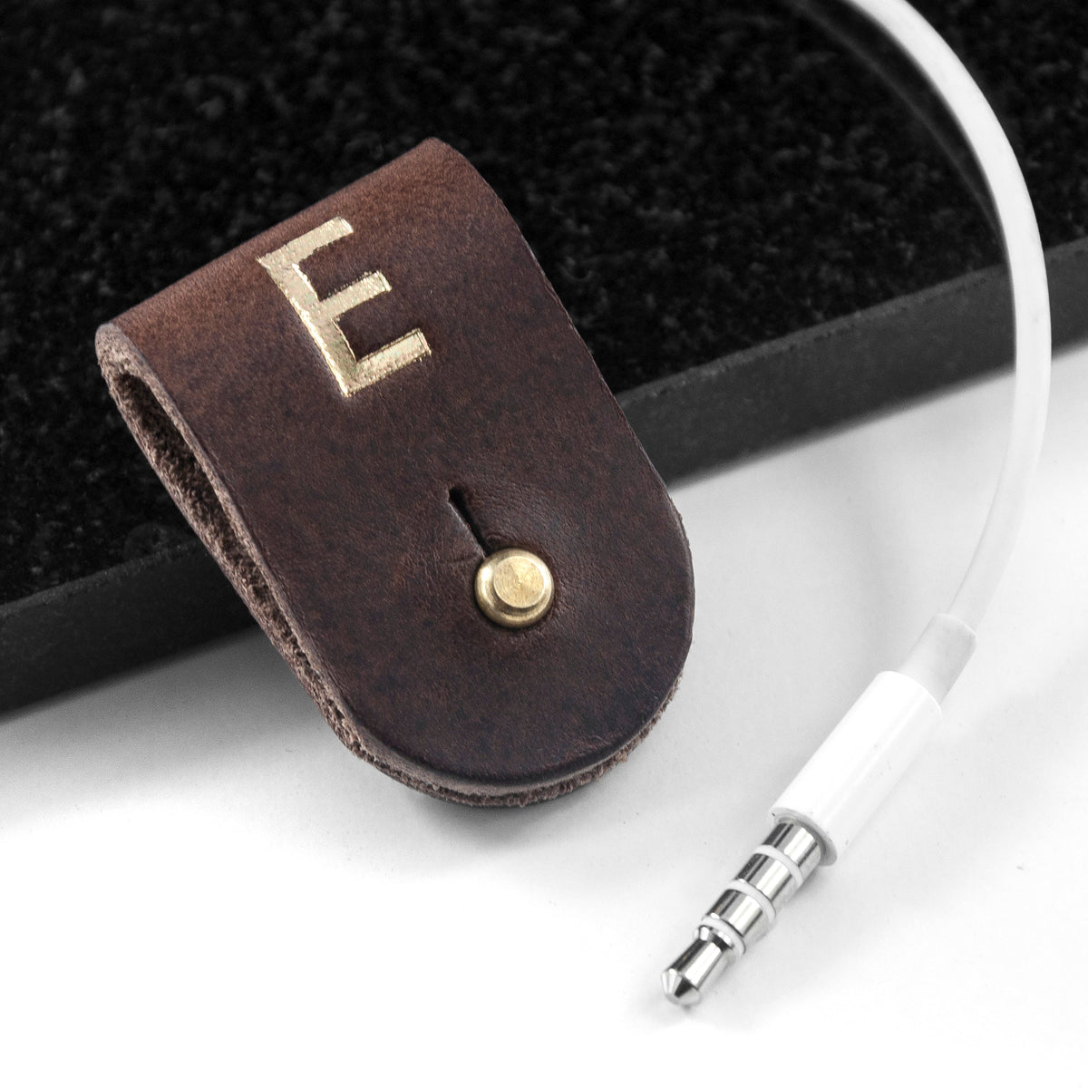 Personalised Leather Earphone Holder