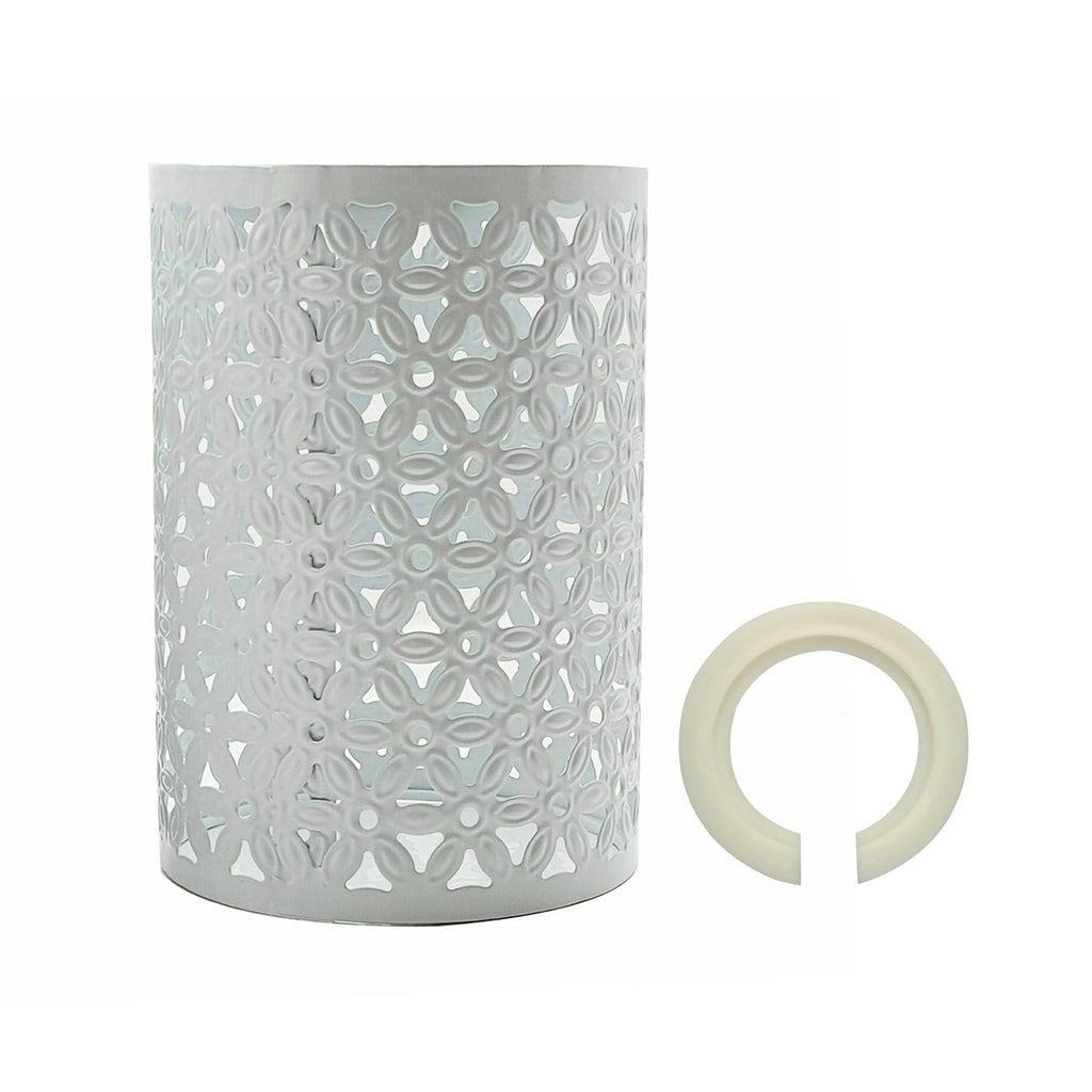 White Drum Metal Wire Cage Ceiling Pendant