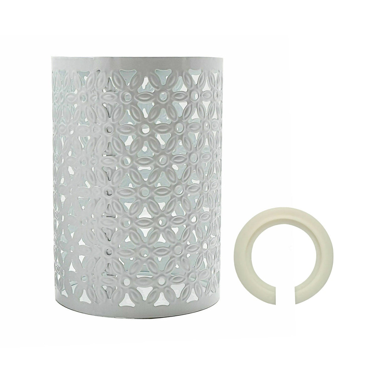 White Drum Metal Wire Cage Ceiling Pendant