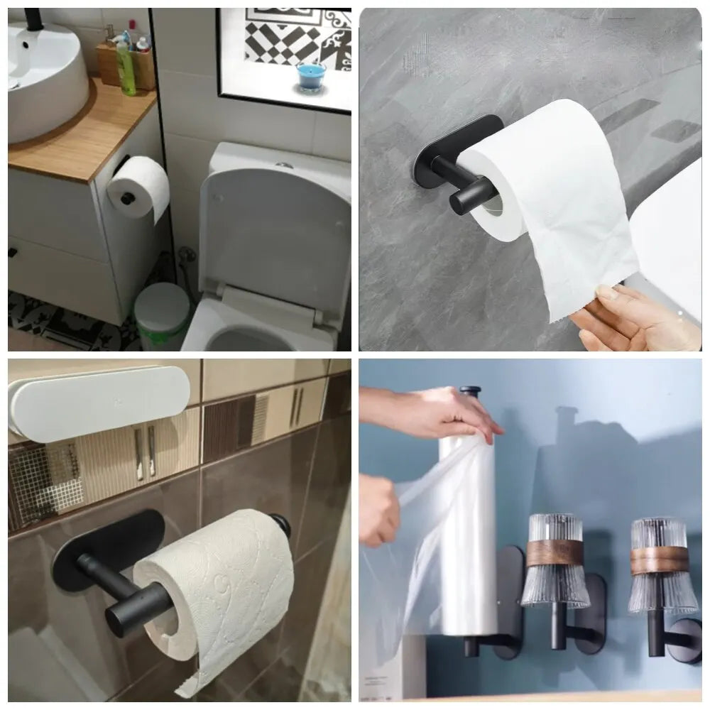 Adhesive Toilet Paper Holder Kitchen Roll Towel