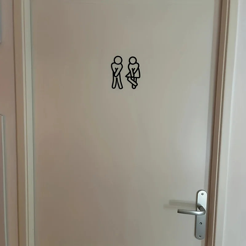 Funny Bathroom Signs for Men Women Creative 2D