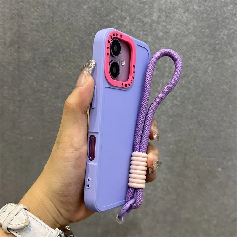 Fashion Lens Collision Color Wrist Strap Cases