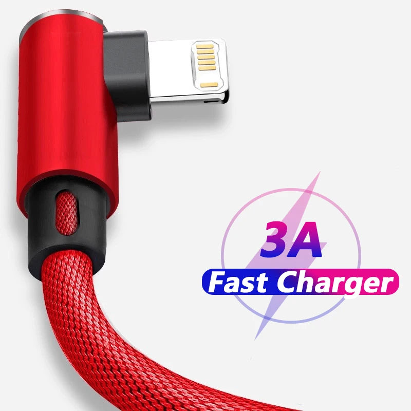 90 Degree USB Cable For iPhone 14 13 12 11 Pro