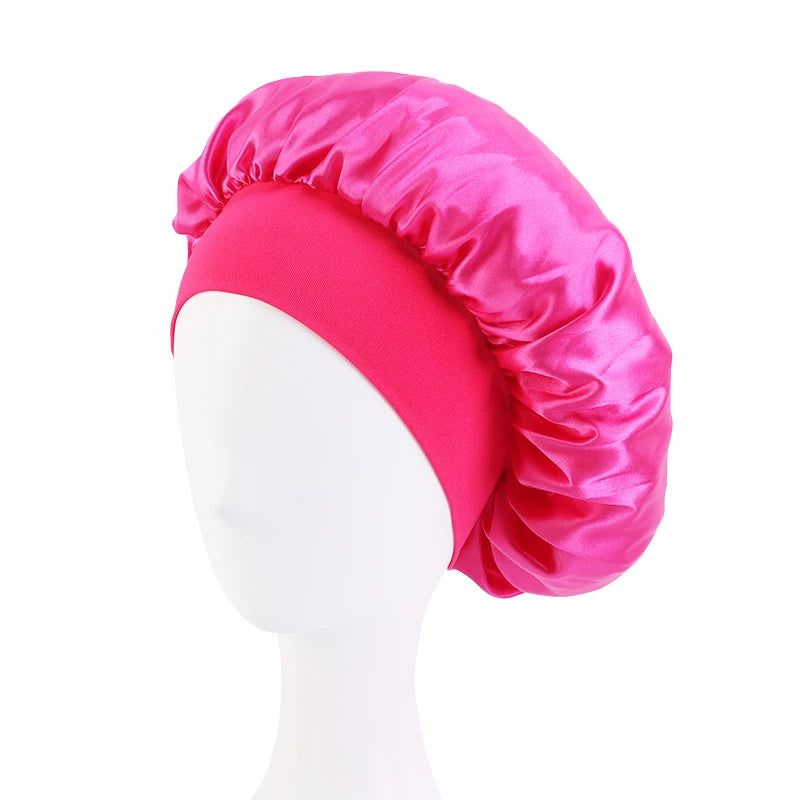 New Satin Wide Brim Nightcap Silky Bonnet Hair