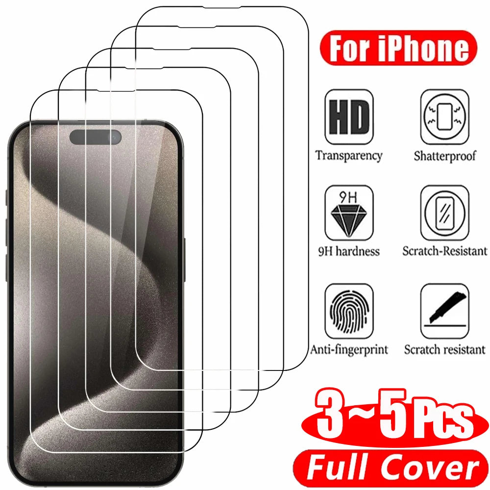 Clear Glass Film For iPhone 17 16 15 Pro Max