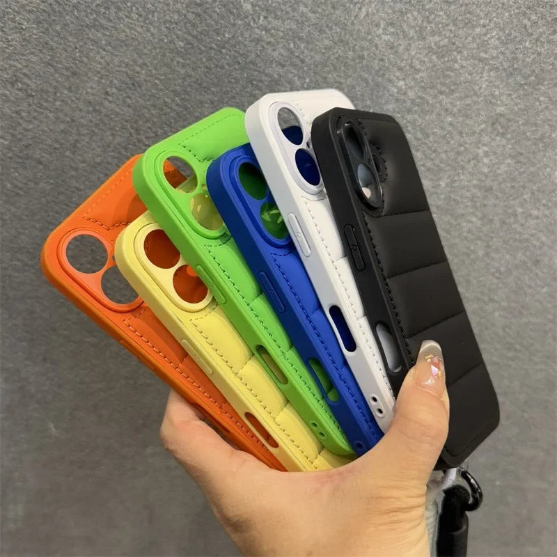 Luxury Soft Down Jacket Silicone Case For iPhone