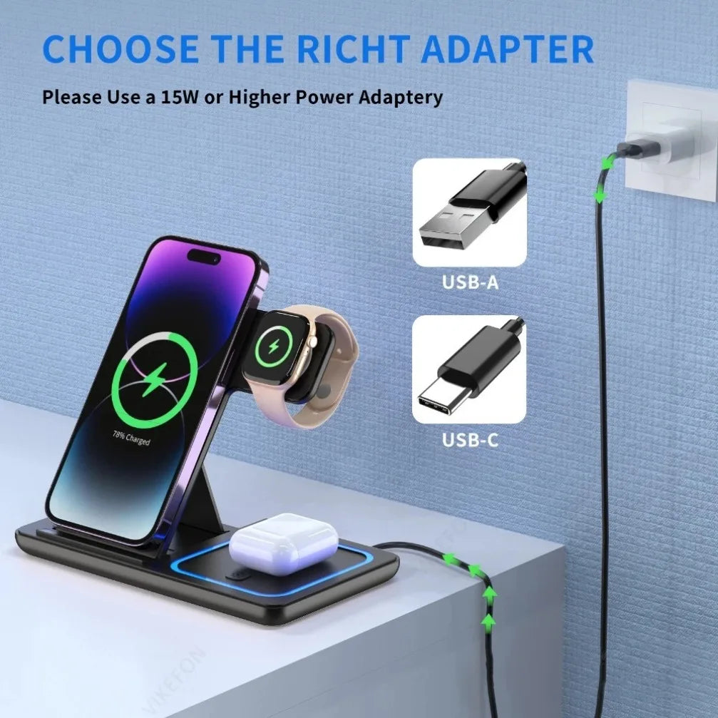 3 - in - 1 30W Foldable Wireless Charger