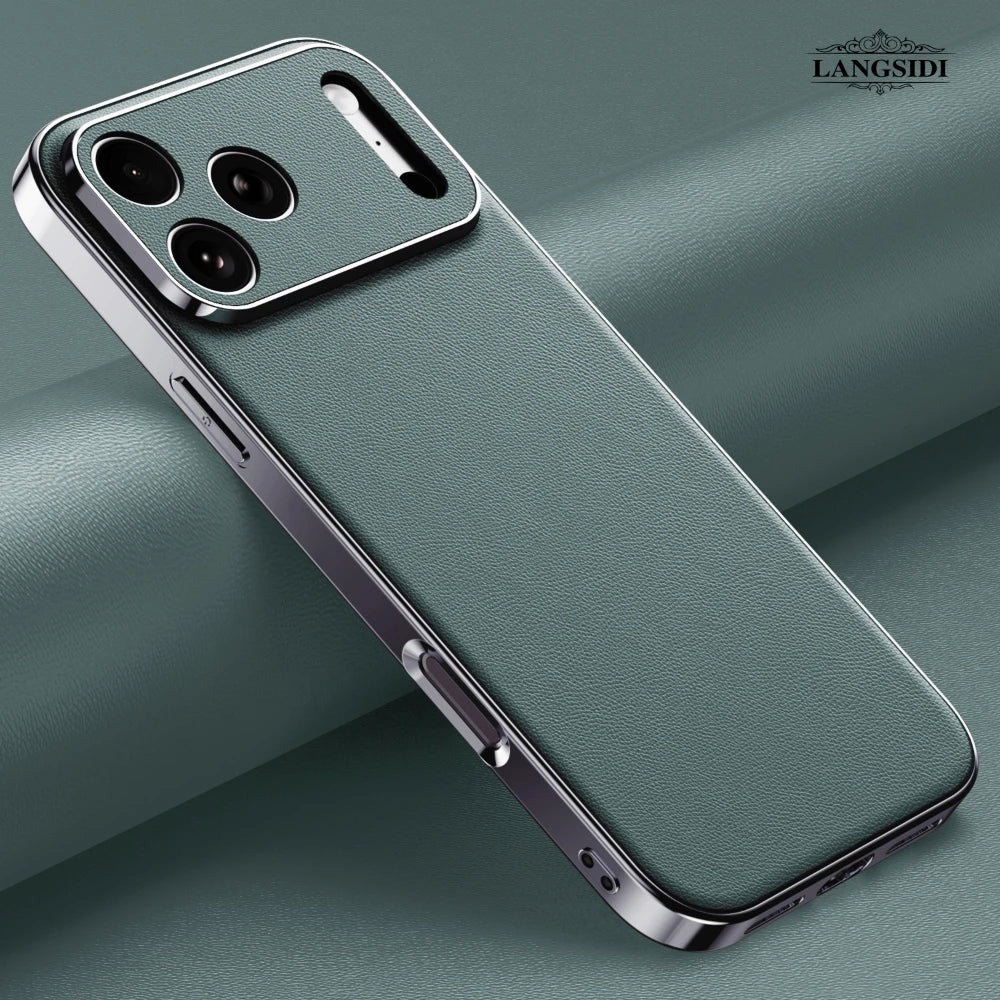 LANGSIDI Luxury Leather Phone Case for iPhone 17
