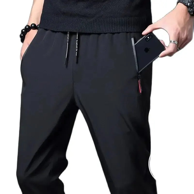 Men's Casual Pants Straight Slim Fit Elastic
