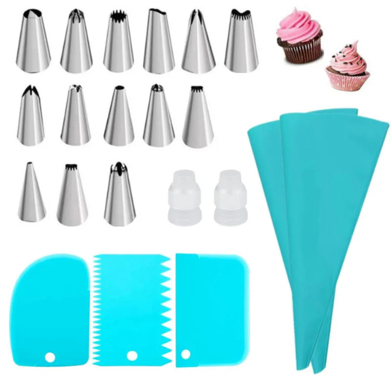 Silicone Piping Bags and Tips Set Cake DIY