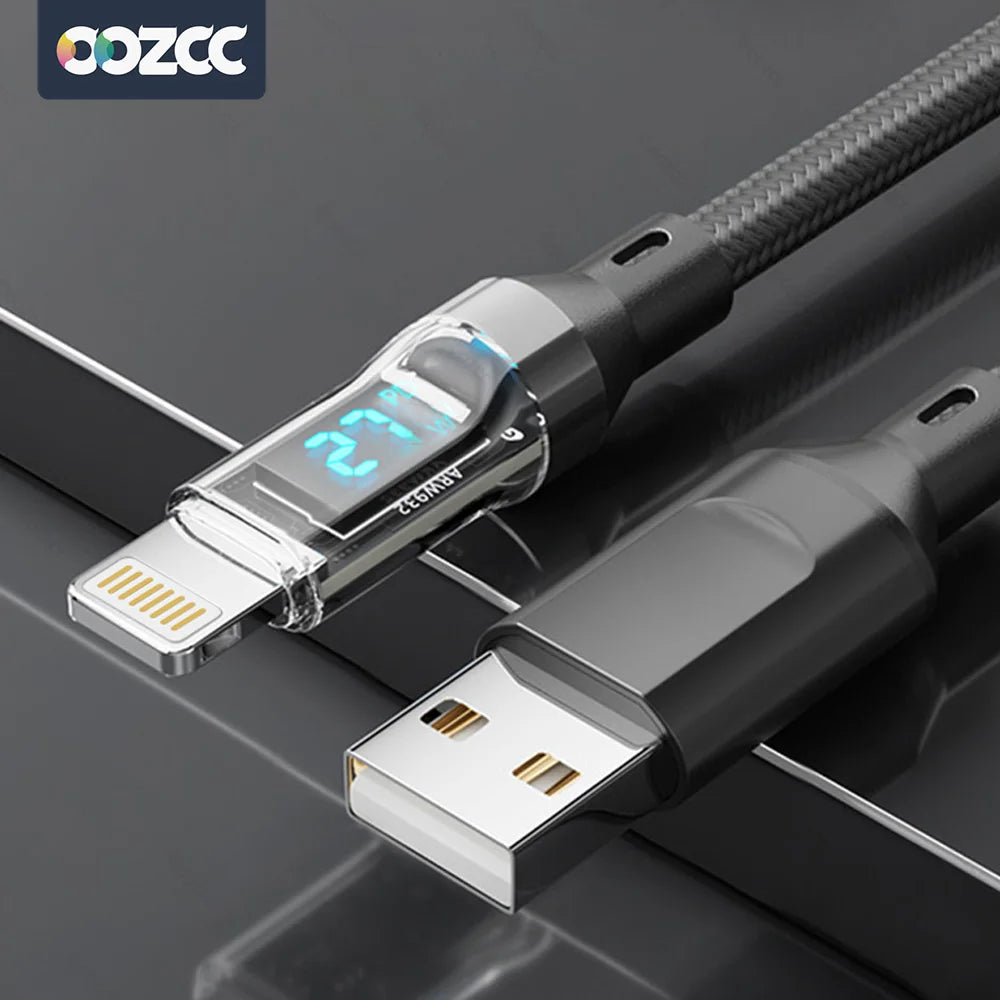 PD 27W Fast Charge Cable LCD Display Transparent