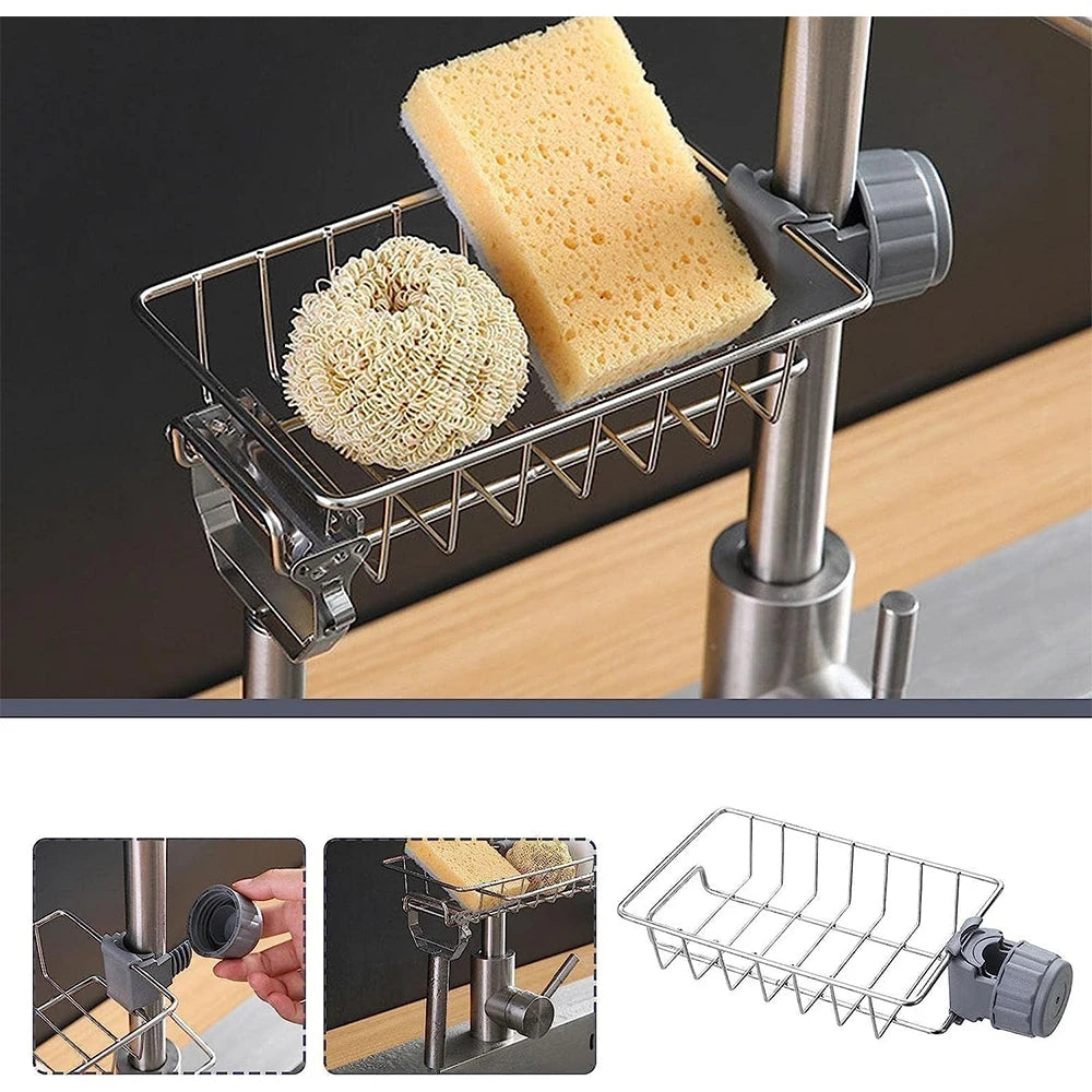 Kitchen Sink Drain Rack Sponge Storage Flexible