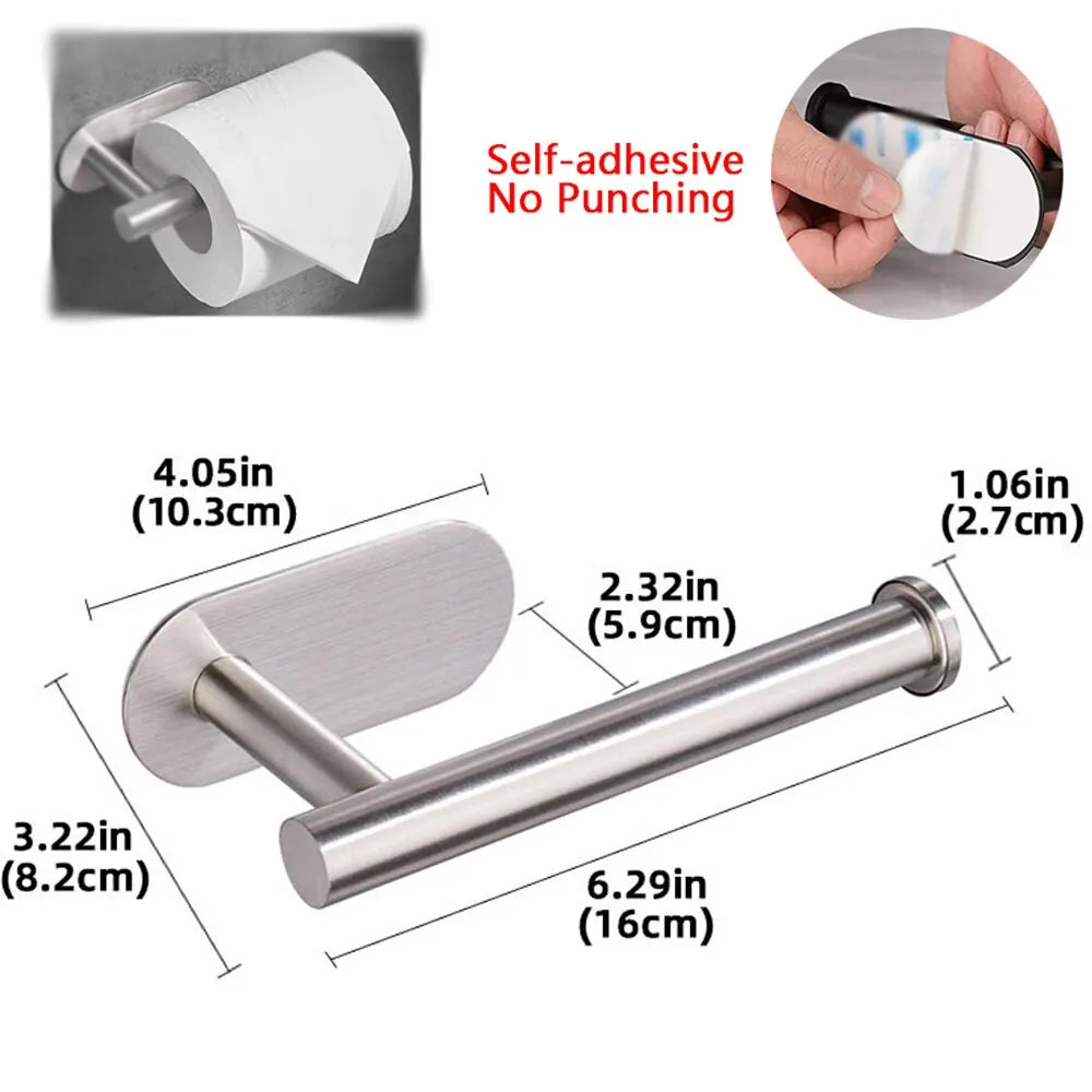Adhesive Toilet Paper Holder Kitchen Roll Towel