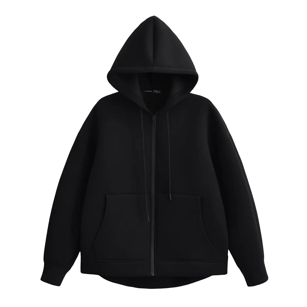 Manteau oversize à capuche zippé pour femme
