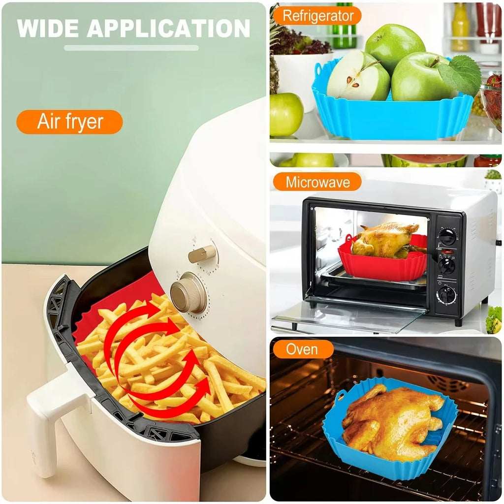 Silicone Air Fryer Pot Tray Food Safe Reusable