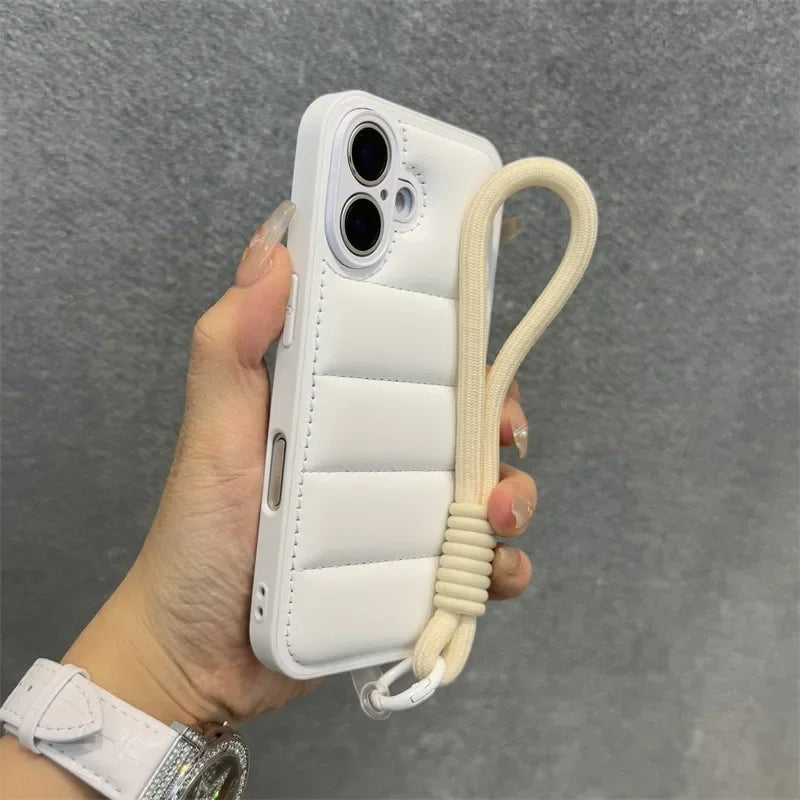 Luxury Soft Down Jacket Silicone Case For iPhone