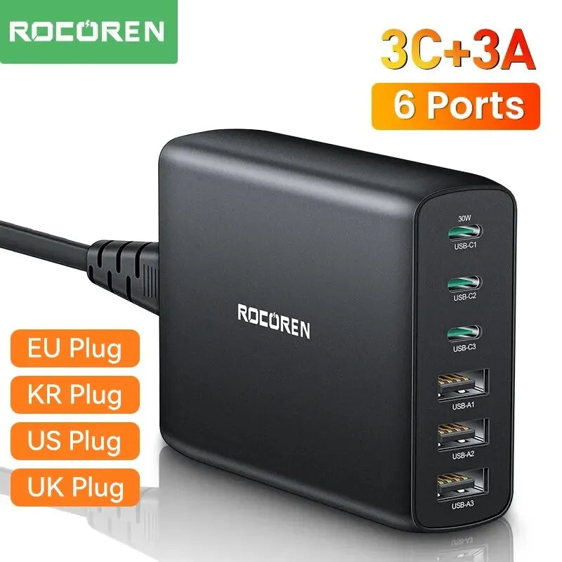 Rocoren 100W 6 - Port USB - C Desktop Charger