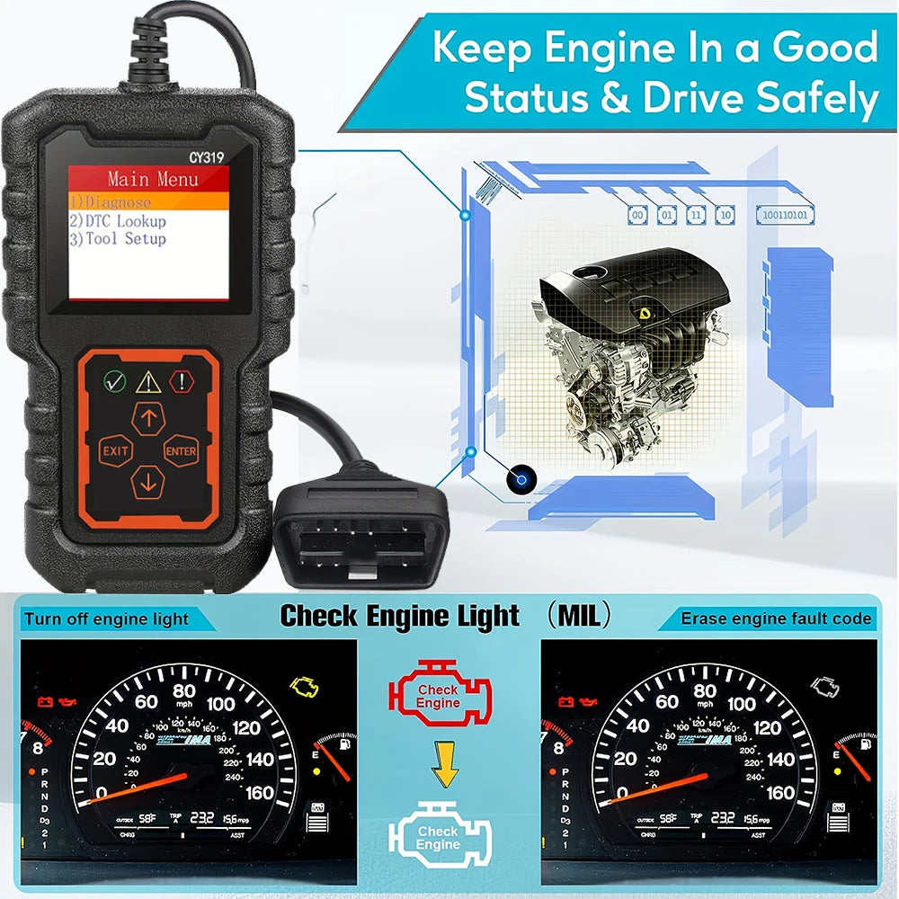 Scanner OBD2 - Outil de diagnostic, Code moteur