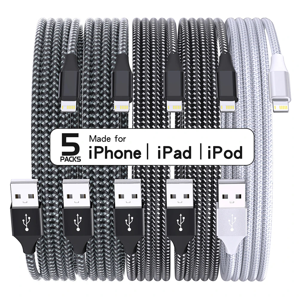 5Packs USB To Lightning Cable For IPhone14 13 12