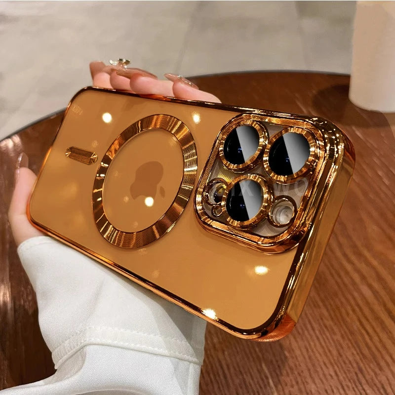 Luxury Magnetic Plating Clear Case For Magsafe