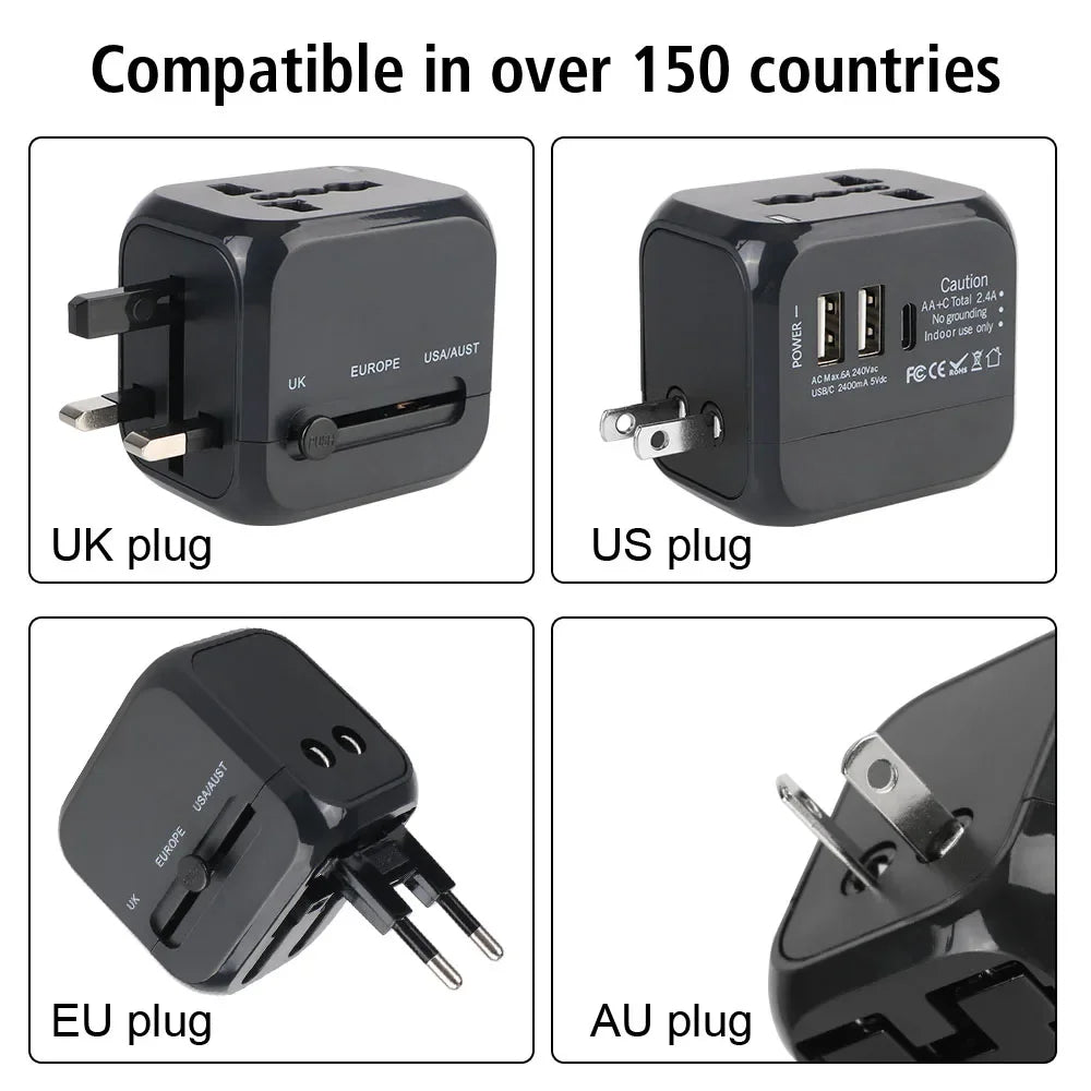 All - in - One Wall Travel Charger Adapter - US EU UK