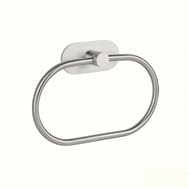 Punch - Free Stainless Steel Towel Ring Oval Design