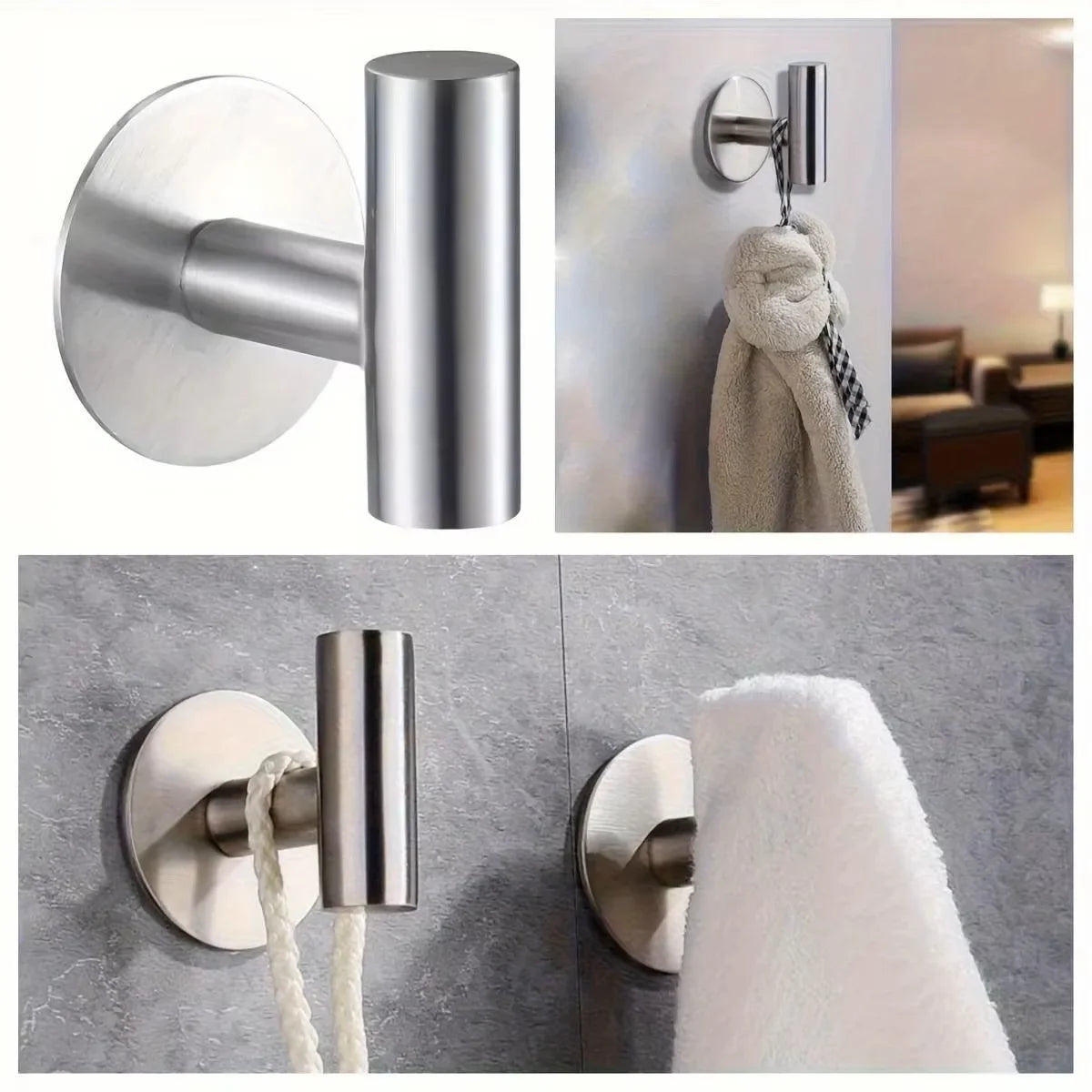 Stainless Steel Robe Hook Adhesive Wall Hook