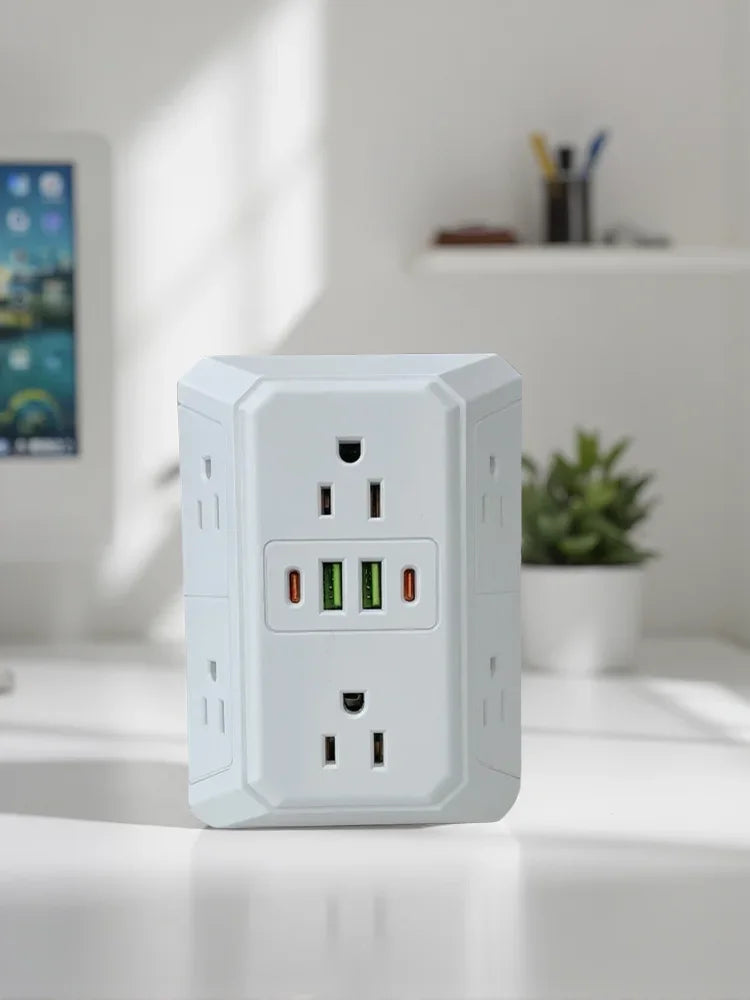US Multi Socket Wall Socket with 6 AC Outlets 4