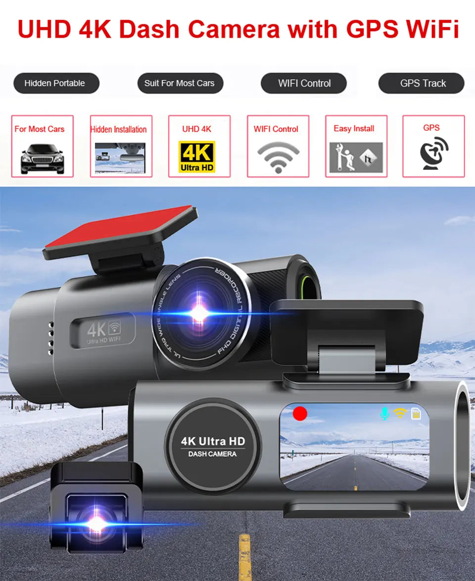 Dash Cam 4K UHD Recording Car Camera DVR Night